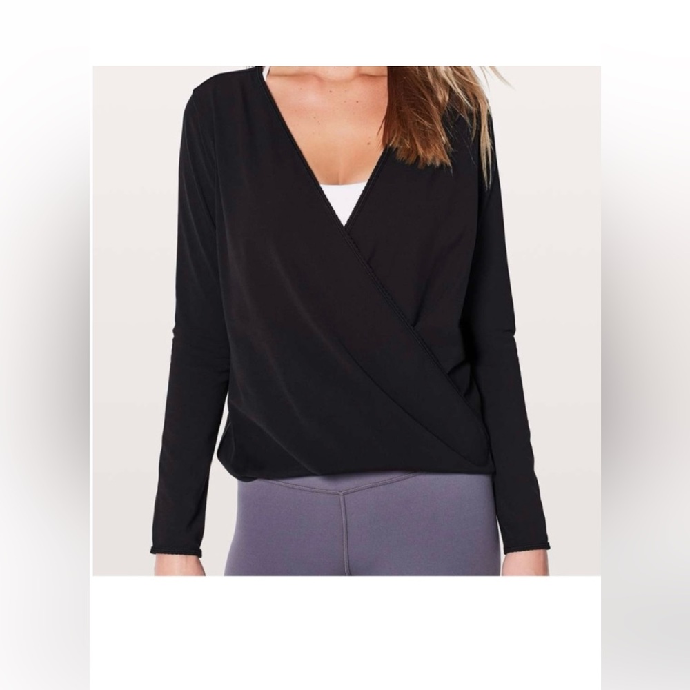 Lululemon Athletica Black Wrap Blouse